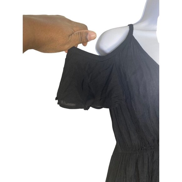 Raga Womens Off The Shoulder Black V-neck Romper‎ Size Small - Picture 4 of 8